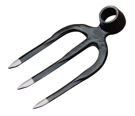 30020114 Dreizackige, runde Loch-Augen-geschmiedete Gabel-Hacke, Grab-Garten-Hacke-Gabeln