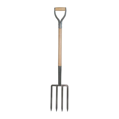 1055025 mit Stahl stehendem Holz Y Grip Holzgriff Flachzangen Kohlenstoffstahl Metall geschmiedete Landwirtschaftsgabeln Garten Stahl Spaden Grabengabeln