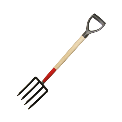 1055026 mit Y-Griff Holzgriff flache Zinken Karbonstahl Metall geschmiedet Landwirtschaftsgabeln Garten Stahl Spaten Gabeln