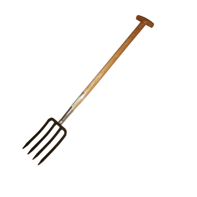 1055022 Mit T-Griff Holzgriff Flache Zinken Kohlenstoffstahl Metall Geschmiedet Landwirtschafts Forken Garten Stahl Spaten Grabgabeln