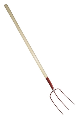 1055006 3 Zinken gerader Holzgriff geschmiedete Heugabel Stahl Garten Zinken Gabel Landwirtschaft Pitch Mist Dung Gabel