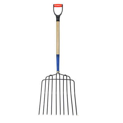 1055012 10 Zinken mit D-Griff Heugabel Stahl Garten Gabel Zinken Landwirtschaft Mist Dung Gabel