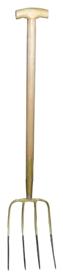 1055002 4 Zinken mit T-Griff Holzstiel Heugabel geschmiedeter Stahl Garten Gabel Gabel Landwirtschaft Pitchfork