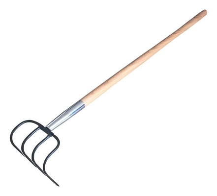 1055040 Kohlenstoffstahl 4 Tines geschmiedet Landwirtschaftliche Schiefergabel Gartenbaugraben Stahl geschmiedet gekrümmter Gabel Rake