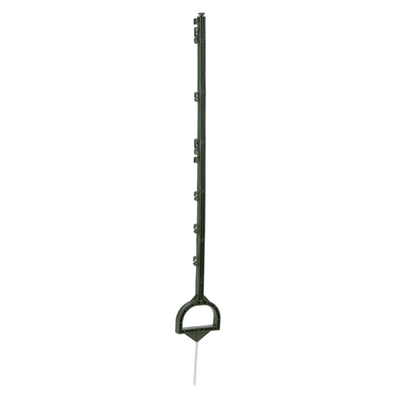 PP08 Kunststoffpfosten mit Steigbügel Trittstufe 115cm verzinkter Erdspieß