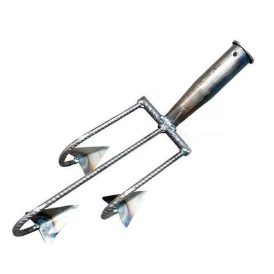 HK10153 3 Zinken Kohlenstoffstahl Schweiß Hof Landwirtschaft Garten Graben Stahl gebogene Hacke Gabel Rechen